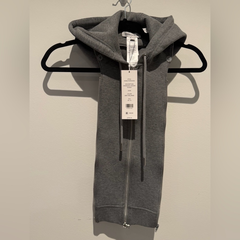 NWT Veronica Beard Gray Melange Oversized Hoodie Dickey